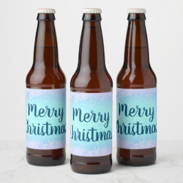 Rótulo Para Garrafa De Cerveja Azul geada Feliz Natal