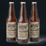Rótulo Para Garrafa De Cerveja Bachelor Rustic Whiskey<br><div class="desc">Design de cano de uísque russo com tipografia ocidental ousada. Personalize esta design com seu próprio texto. Personalize ainda mais este design selecionando o link "personalizar mais",  se desejar.</div>
