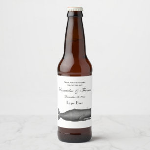 Rótulo Para Garrafa De Cerveja Baleia do século XIX Desenho de Vintage N