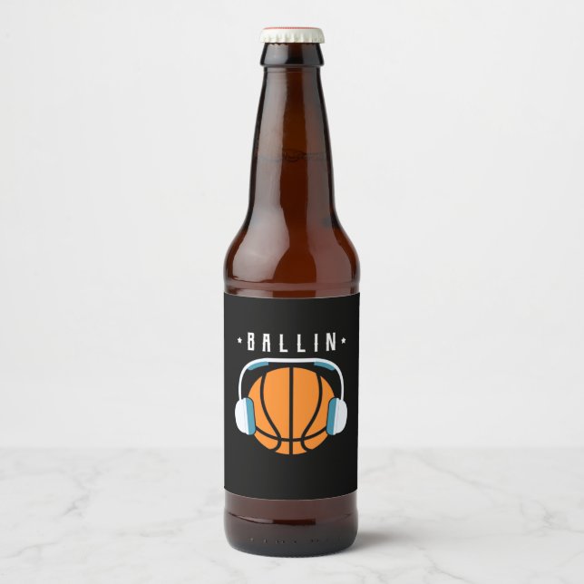 Rótulo Para Garrafa De Cerveja Ballin Basball Art (Frente)