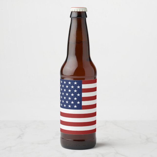 Rótulo Para Garrafa De Cerveja Bandeira Americana (Frente)
