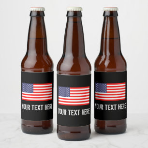 Rótulo Para Garrafa De Cerveja Bandeira Americana Patriótica personalizada