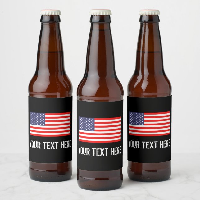 Rótulo Para Garrafa De Cerveja Bandeira Americana Patriótica personalizada (Garrafas)