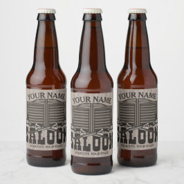 Rótulo Para Garrafa De Cerveja Bar de Velho Salão de Armas Personalizadas do West