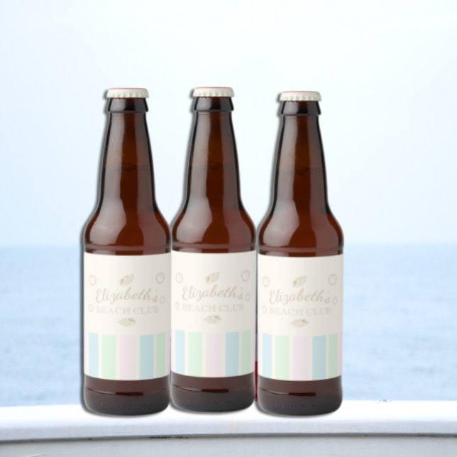 Rótulo Para Garrafa De Cerveja Beach Club Birthday (Criador carregado)