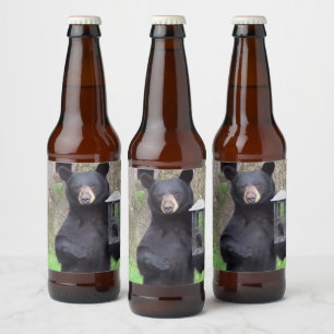 Rótulo Para Garrafa De Cerveja Belo Urso Negro