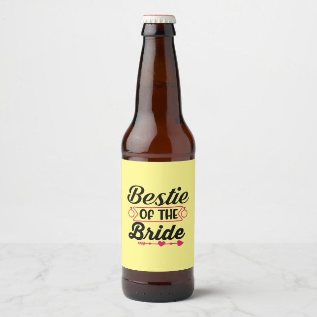 Rótulo Para Garrafa De Cerveja Bestie De Casamento Da Noiva (Frente)