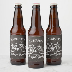 Rótulo Para Garrafa De Cerveja Bicicleta de Ciclismo Vintage Personalizada Retro