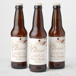 Rótulo Para Garrafa De Cerveja Boho Fall Floral White Arco Casamento