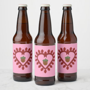Rótulo Para Garrafa De Cerveja Bolota de Coração de Amor dia de os namorados