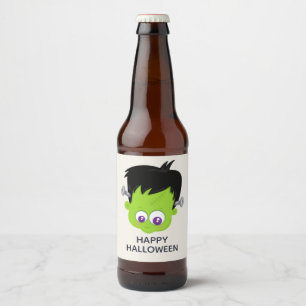 Rótulo Para Garrafa De Cerveja Bonito monstro verde Frankenstein no Halloween