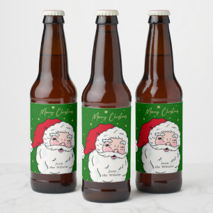 Rótulo Para Garrafa De Cerveja Bonito Papai Noel Feliz Natal Gift Tag Wine Lab