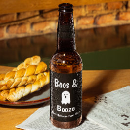 Rótulo Para Garrafa De Cerveja Boos e Booze Halloween