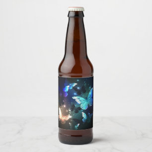 Rótulo Para Garrafa De Cerveja Borboleta Noturna Flutuante