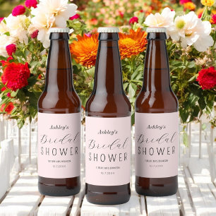 Rótulo Para Garrafa De Cerveja Brunch rosa-pino-pálido do chá de panela
