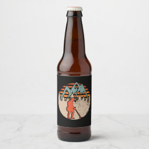 Rótulo Para Garrafa De Cerveja Caçador de Tesouros com Detector de Metais Vintage