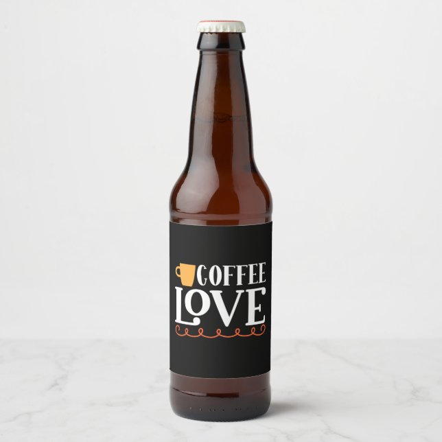 Rótulo Para Garrafa De Cerveja Café Arte Café Amor (Frente)