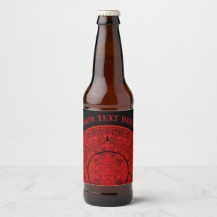 Rótulo Para Garrafa De Cerveja Calendário maia do Aztec Sun Stone mexicano 2