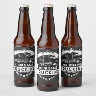 Rótulo Para Garrafa De Cerveja Caminhão de Carga Personalizado NOME 
