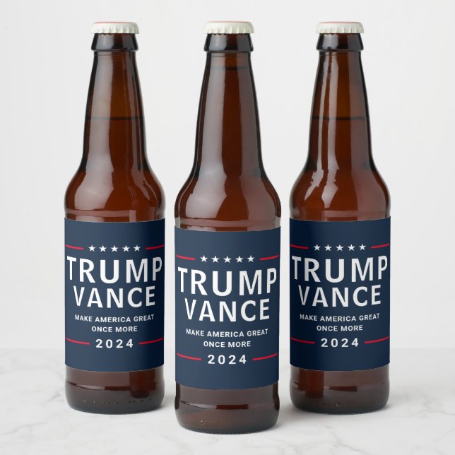Rótulo Para Garrafa De Cerveja Campanha Presidencial Trump Vance 2024 (Garrafas)