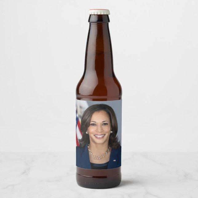 Rótulo Para Garrafa De Cerveja Candidato Kamala Harris EUA 2024 (Frente)