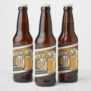 Rótulo Para Garrafa De Cerveja Caneca de Cerveja Fria Premium Personalizada Pub B
