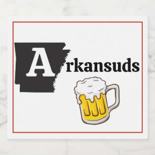 Rótulo Para Garrafa De Cerveja Caneca de Suds do Arkansas