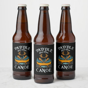 Rótulo Para Garrafa De Cerveja Canoagem - Coloque sua própria canoa