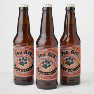 Rótulo Para Garrafa De Cerveja Cão Walker Groovy Paw Imprime Colorida Pet Sitter