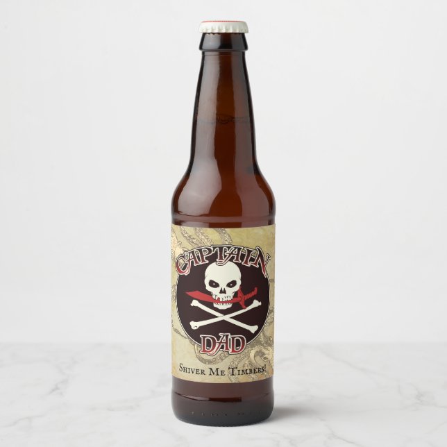 Rótulo Para Garrafa De Cerveja Capitão Pai - Embalado por Deep (Frente)