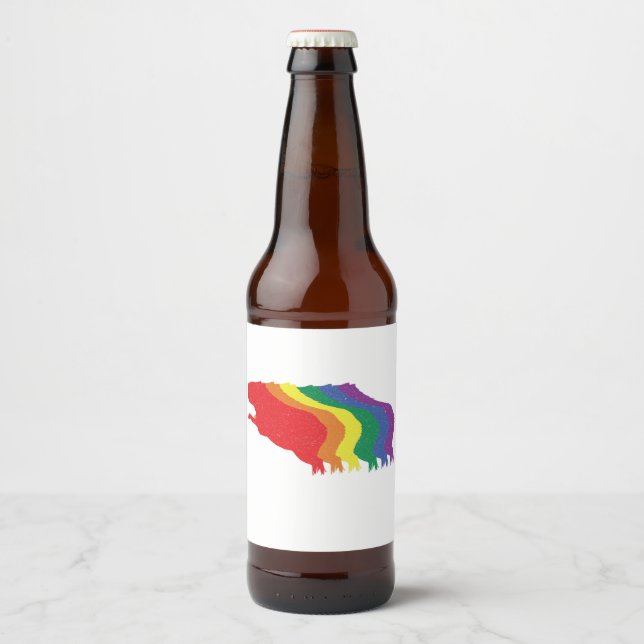 Rótulo Para Garrafa De Cerveja Capybaras LGBTQ Rainbow Water Pig Transgender (Frente)
