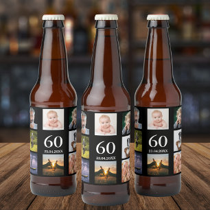Rótulo Para Garrafa De Cerveja cara de colagem de fotos da festa de aniversário