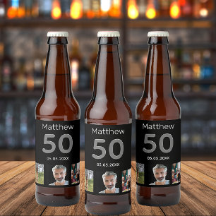Rótulo Para Garrafa De Cerveja Cara personalizada de fotografia festa de anivers