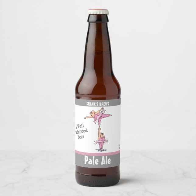 Rótulo Para Garrafa De Cerveja Cartografia Engraçada Pink Tutu (Frente)