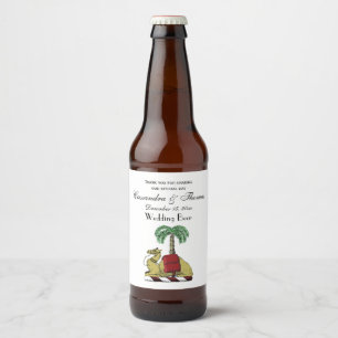 Rótulo Para Garrafa De Cerveja Casaco de Braços Heráldico da Árvore Palm Palm