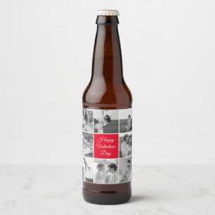 Rótulo Para Garrafa De Cerveja Casal de Colagem Adorável Foto e Feliz Dia dos Na