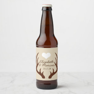 Rótulo Para Garrafa De Cerveja Casamento de Casais de cervejeiros marrons russos