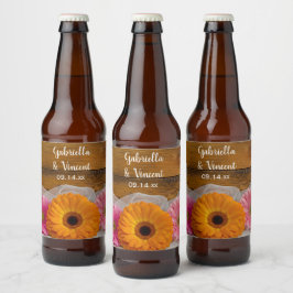 Rótulo Para Garrafa De Cerveja Casamento de Daisy Trio Country