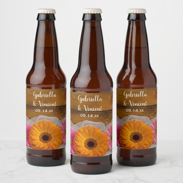 Rótulo Para Garrafa De Cerveja Casamento de Daisy Trio Country (Garrafas)