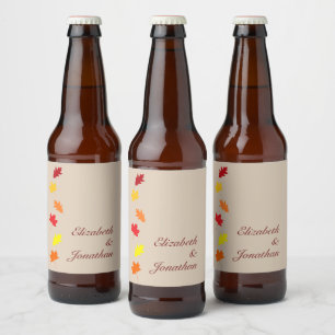 Rótulo Para Garrafa De Cerveja Casamento de Folhas