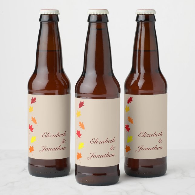 Rótulo Para Garrafa De Cerveja Casamento de Folhas (Garrafas)