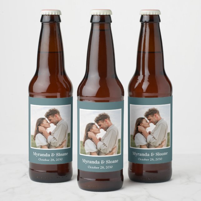 Rótulo Para Garrafa De Cerveja Casamento de Foto Moderna (Garrafas)