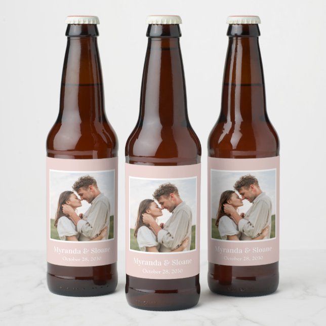 Rótulo Para Garrafa De Cerveja Casamento de Foto Moderna (Garrafas)