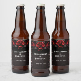 Rótulo Para Garrafa De Cerveja Casamento de Vampiro Gótico de Noite Eterna Romanc