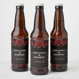 Rótulo Para Garrafa De Cerveja Casamento de Vampiro Gótico de Noite Eterna Romanc