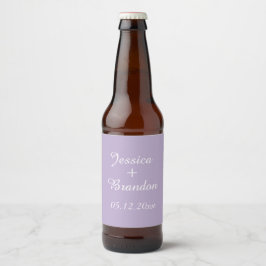 Rótulo Para Garrafa De Cerveja Casamento Elegante Simples Violeta Roxo Lilac