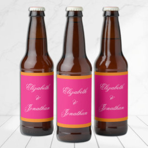 Rótulo Para Garrafa De Cerveja Casamento Minimalista Vibrante Nascer do Sol Mix &
