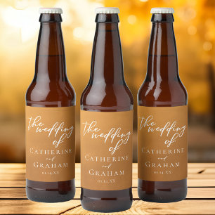 Rótulo Para Garrafa De Cerveja Casamento outono Dourado Russo Personalizado