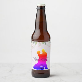 Rótulo Para Garrafa De Cerveja Casamento roxo