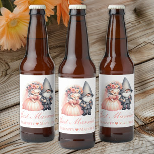 Rótulo Para Garrafa De Cerveja Casamento Russo do Gnomo do Jardim